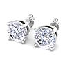 4 Carat Lab Grown Diamond Earrings In 14 Karat White Gold, Basket Setting Image-3