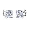 4 Carat Lab Grown Diamond Earrings In 14 Karat White Gold, Basket Setting Image-4