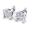 5 Carat Lab Grown Diamond Earrings In 14 Karat White Gold, Basket Setting Image-3