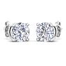 5 Carat Lab Grown Diamond Earrings In 14 Karat White Gold, Basket Setting Image-4