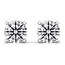 6 Carat Lab Grown Diamond Earrings In 14 Karat White Gold, Basket Setting Image-2