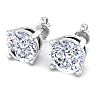 6 Carat Lab Grown Diamond Earrings In 14 Karat White Gold, Basket Setting Image-3
