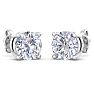 6 Carat Lab Grown Diamond Earrings In 14 Karat White Gold, Basket Setting Image-4