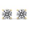 6 Carat Lab Grown Diamond Earrings In 14 Karat Yellow Gold, Basket Setting Image-2