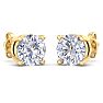 6 Carat Lab Grown Diamond Earrings In 14 Karat Yellow Gold, Basket Setting Image-4