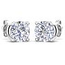 8 Carat Lab Grown Diamond Earrings In 14 Karat White Gold, Basket Setting Image-4