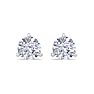 1 Carat Lab Grown Diamond Earrings In 14 Karat White Gold, Martini Setting Image-2