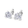 1 Carat Lab Grown Diamond Earrings In 14 Karat White Gold, Martini Setting Image-3