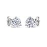 1 Carat Lab Grown Diamond Earrings In 14 Karat White Gold, Martini Setting Image-4