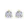 1 Carat Lab Grown Diamond Earrings In 14 Karat Yellow Gold, Martini Setting Image-2