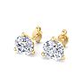 1 Carat Lab Grown Diamond Earrings In 14 Karat Yellow Gold, Martini Setting Image-3