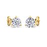 1 Carat Lab Grown Diamond Earrings In 14 Karat Yellow Gold, Martini Setting Image-4