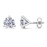 1 1/2 Carat Lab Grown Diamond Earrings In 14 Karat White Gold, Martini Setting Image-1