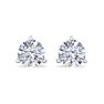 1 1/2 Carat Lab Grown Diamond Earrings In 14 Karat White Gold, Martini Setting Image-2