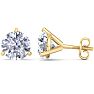 5 Carat Lab Grown Diamond Earrings In 14 Karat Yellow Gold, Martini Setting Image-1