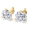 5 Carat Lab Grown Diamond Earrings In 14 Karat Yellow Gold, Martini Setting Image-3