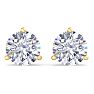 8 Carat Lab Grown Diamond Earrings In 14 Karat Yellow Gold, Martini Setting Image-2