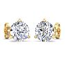 8 Carat Lab Grown Diamond Earrings In 14 Karat Yellow Gold, Martini Setting Image-4