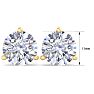 10 Carat Lab Grown Diamond Earrings In 14 Karat Yellow Gold, Martini Setting Image-5