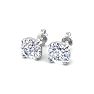 1 Carat Lab Grown Diamond Earrings In 14 Karat White Gold, Double Prong Setting Image-3
