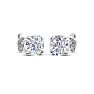1 Carat Lab Grown Diamond Earrings In 14 Karat White Gold, Double Prong Setting Image-4