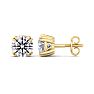 3 Carat Lab Grown Diamond Earrings In 14 Karat Yellow Gold, Double Prong Setting Image-1