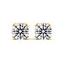 3 Carat Lab Grown Diamond Earrings In 14 Karat Yellow Gold, Double Prong Setting Image-2