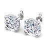 8 Carat Lab Grown Diamond Earrings In 14 Karat White Gold, Double Prong Setting Image-3