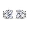 8 Carat Lab Grown Diamond Earrings In 14 Karat White Gold, Double Prong Setting Image-4