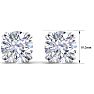 8 Carat Lab Grown Diamond Earrings In 14 Karat White Gold, Double Prong Setting Image-5