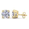 8 Carat Lab Grown Diamond Earrings In 14 Karat Yellow Gold, Double Prong Setting Image-1