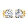 8 Carat Lab Grown Diamond Earrings In 14 Karat Yellow Gold, Double Prong Setting Image-4
