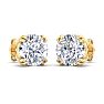 8 Carat Lab Grown Diamond Earrings In 14 Karat Yellow Gold, Double Prong Setting Image-4