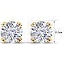 8 Carat Lab Grown Diamond Earrings In 14 Karat Yellow Gold, Double Prong Setting Image-5