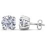 10 Carat Lab Grown Diamond Earrings In 14 Karat White Gold, Double Prong Setting Image-1