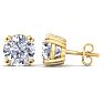 10 Carat Lab Grown Diamond Earrings In 14 Karat Yellow Gold, Double Prong Setting Image-1