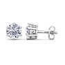 1 Carat Lab Grown Diamond Earrings In 14 Karat White Gold, 6-Prong Setting Image-1