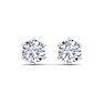 1 Carat Lab Grown Diamond Earrings In 14 Karat White Gold, 6-Prong Setting Image-2