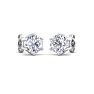 1 Carat Lab Grown Diamond Earrings In 14 Karat White Gold, 6-Prong Setting Image-4