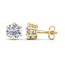 1 Carat Lab Grown Diamond Earrings In 14 Karat Yellow Gold, 6-Prong Setting Image-1