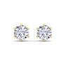 1 Carat Lab Grown Diamond Earrings In 14 Karat Yellow Gold, 6-Prong Setting Image-2