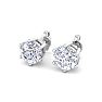 1 1/2 Carat Lab Grown Diamond Earrings In 14 Karat White Gold, 6-Prong Setting Image-3