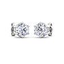 1 1/2 Carat Lab Grown Diamond Earrings In 14 Karat White Gold, 6-Prong Setting Image-4