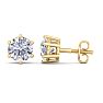 1 1/2 Carat Lab Grown Diamond Earrings In 14 Karat Yellow Gold, 6-Prong Setting Image-1