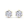 1 1/2 Carat Lab Grown Diamond Earrings In 14 Karat Yellow Gold, 6-Prong Setting Image-2