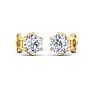 1 1/2 Carat Lab Grown Diamond Earrings In 14 Karat Yellow Gold, 6-Prong Setting Image-4