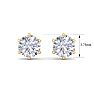 1 1/2 Carat Lab Grown Diamond Earrings In 14 Karat Yellow Gold, 6-Prong Setting Image-5