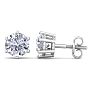 2 Carat Lab Grown Diamond Earrings In 14 Karat White Gold, 6-Prong Setting Image-1