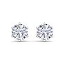 2 Carat Lab Grown Diamond Earrings In 14 Karat White Gold, 6-Prong Setting Image-2