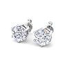 2 Carat Lab Grown Diamond Earrings In 14 Karat White Gold, 6-Prong Setting Image-3